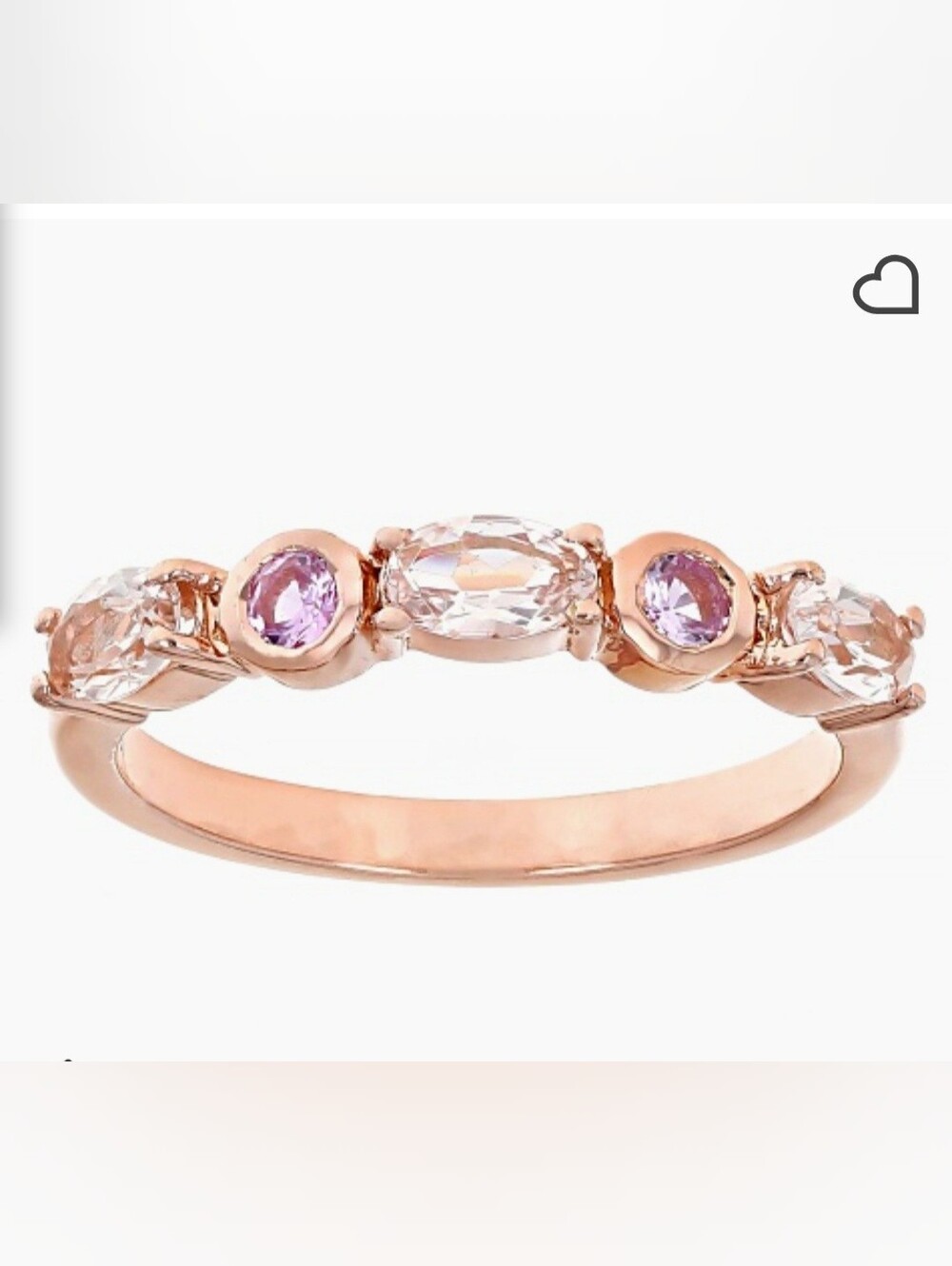.50 CTW Peach Morganite 18K Rose Gold over 925 Silver Ring